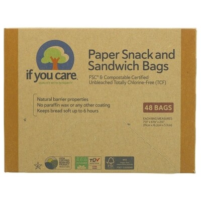 If You Care Paper Snack and Sandwich Bags