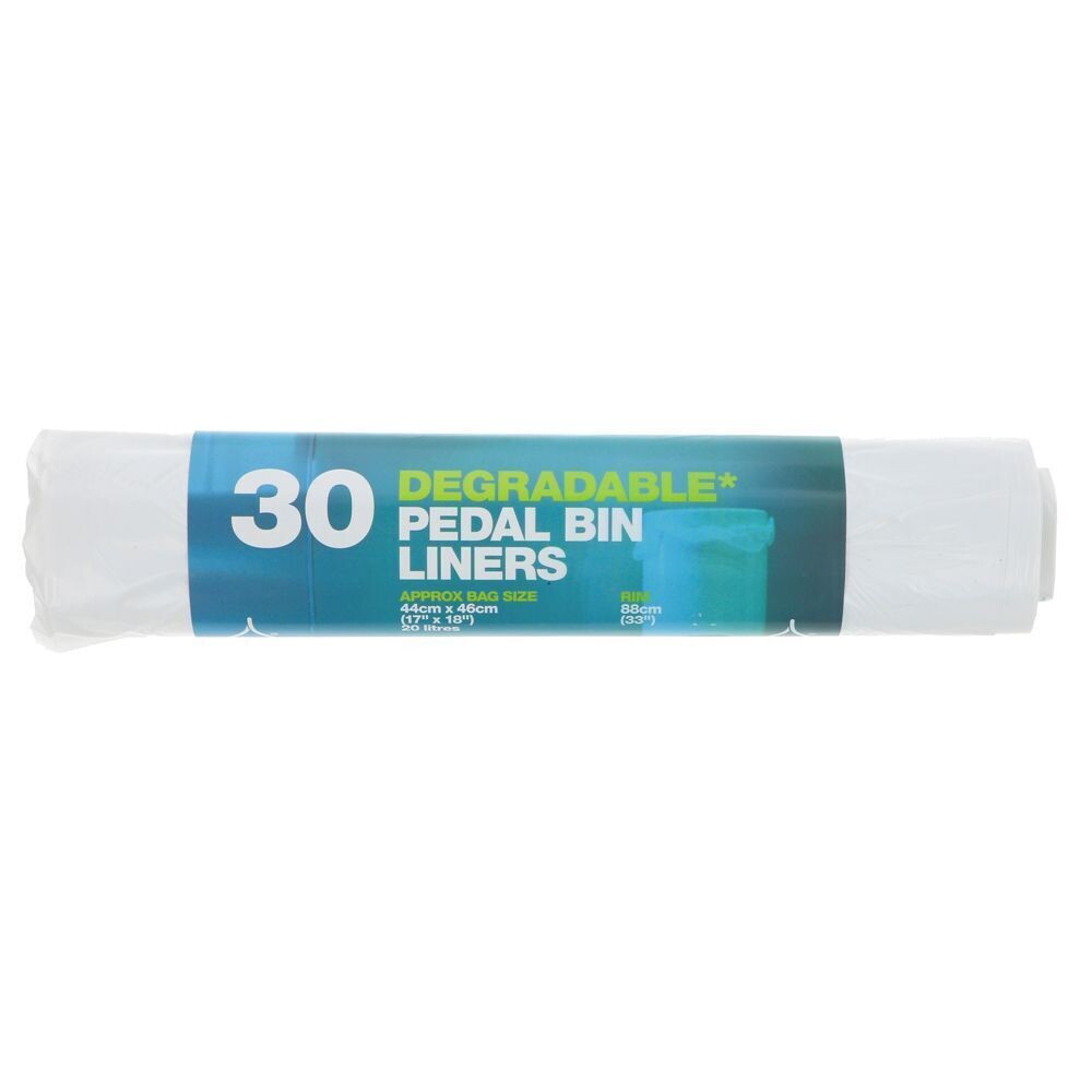 30 degradable drawtape pedal bin liners