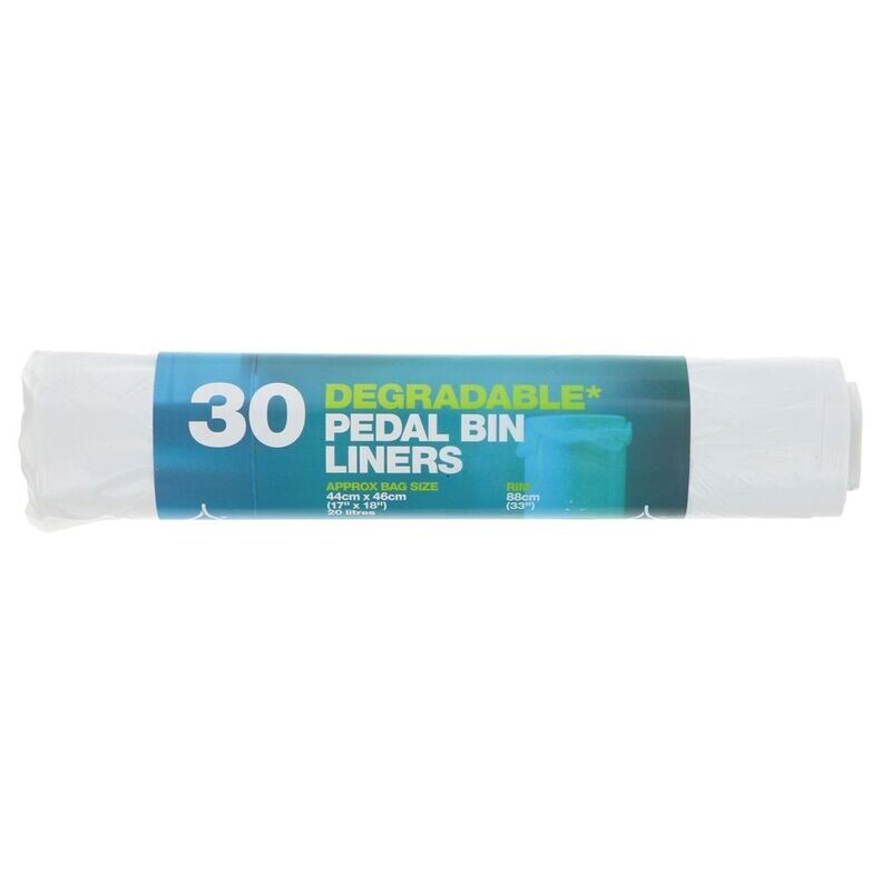 30 degradable drawtape pedal bin liners