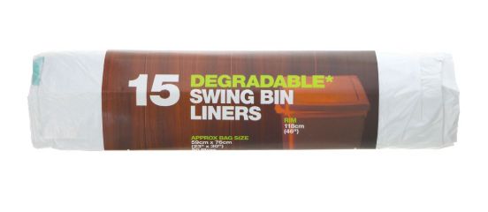15 degradable swing bin liners 50L