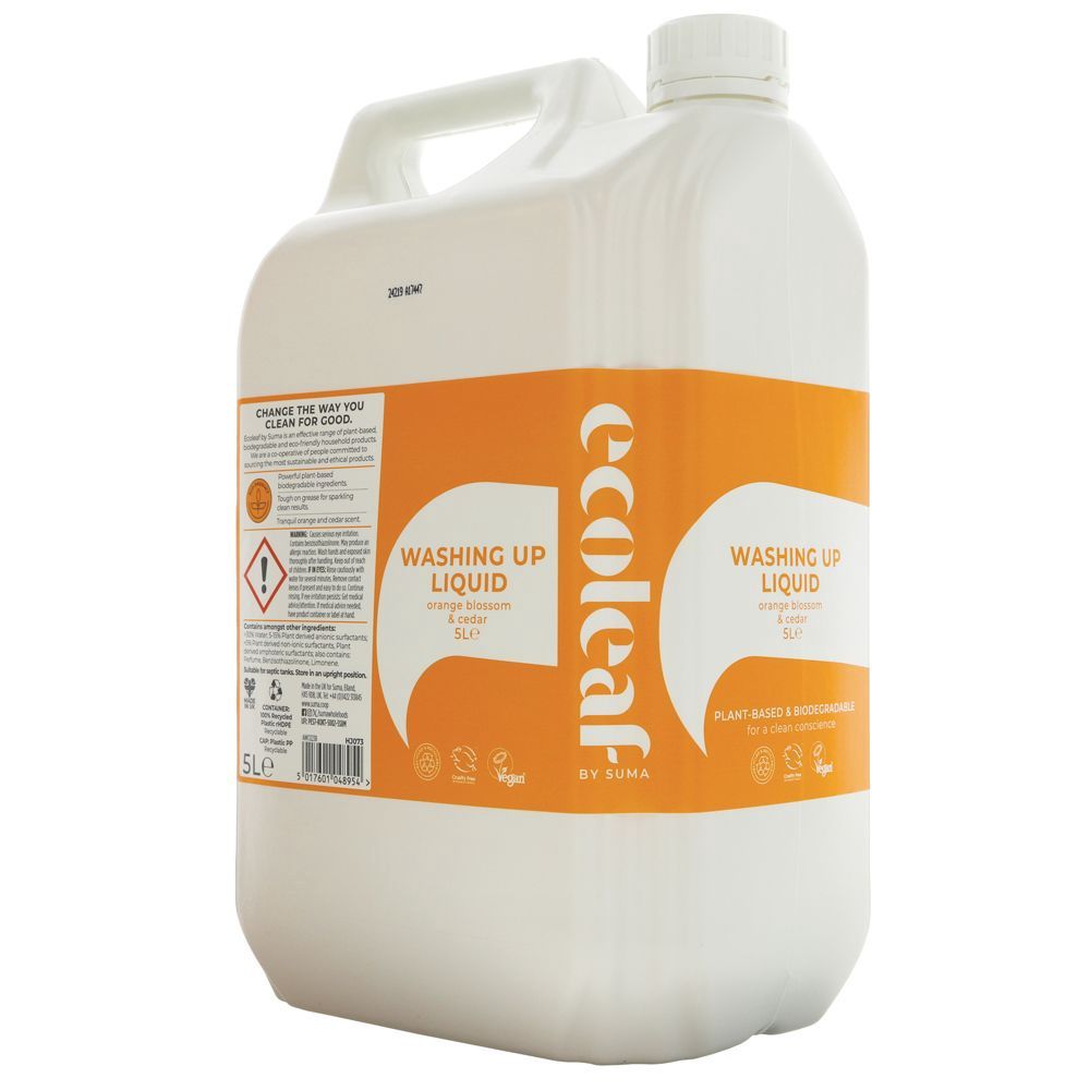 Ecoleaf Orange Blossom and Cedar Washing up Liquid - 5 litres
