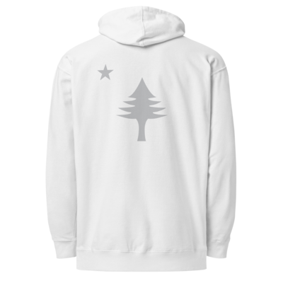 Maine Tribute Hoodie | Premium Embroidered White