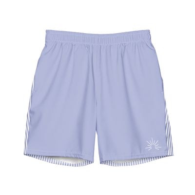 Sunrise Swim Trunks | Periwinkle Seersucker