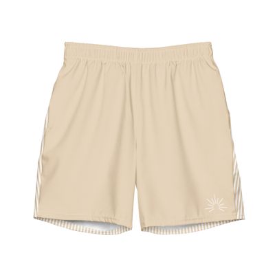 Sunrise Swim Trunks | Champagne Seersucker