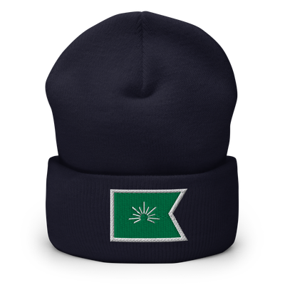Sunrise Sailing Flag Beanie | Navy & Green
