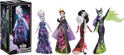 Disney Princess Villains Black and Brights Collection, Fashion Doll 4 Pack