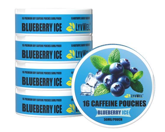 56mg Blueberry Ice 5-Pack Caffeine Energy Pouches
