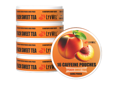 56mg Peach Sweet Tea 5-Pack Caffeine Energy Pouches