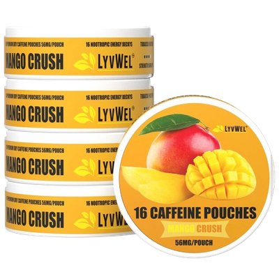 56mg Mango Crush 5-Pack Caffeine Energy Pouches
