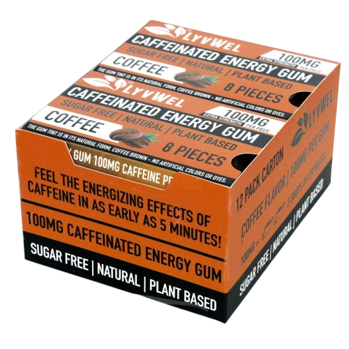 12 packs of Coffee LyvWel Caffeinated Energy Gum