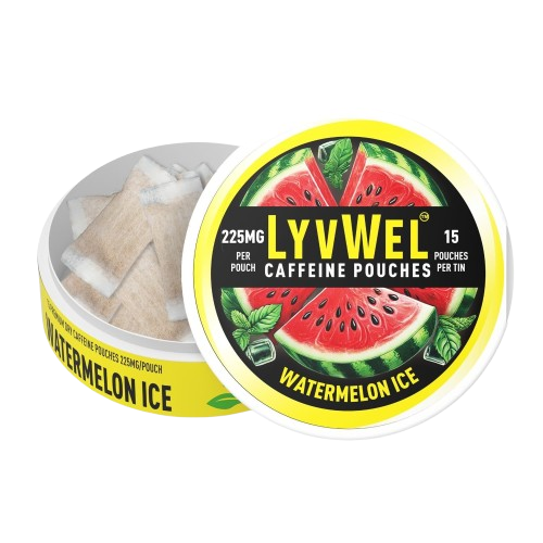 225mg Watermelon 1 Jar (15 pouches) Caffeine Pouch Nootropic Energy Pouches Upper Energy decky