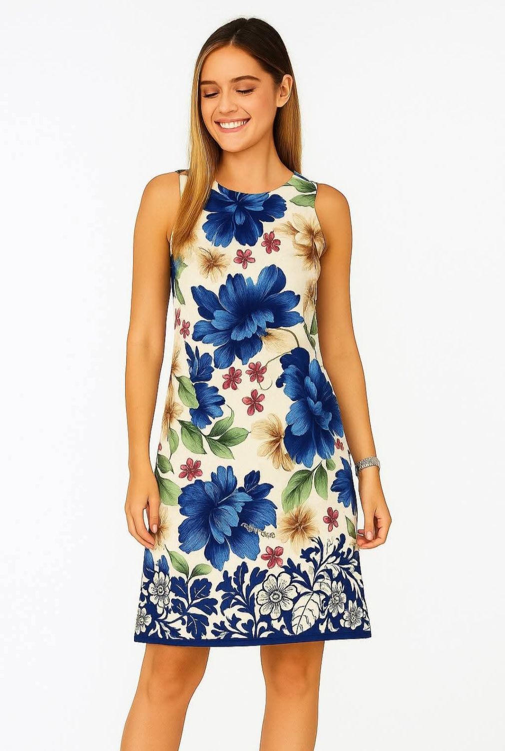 Vestido Floral Azul 