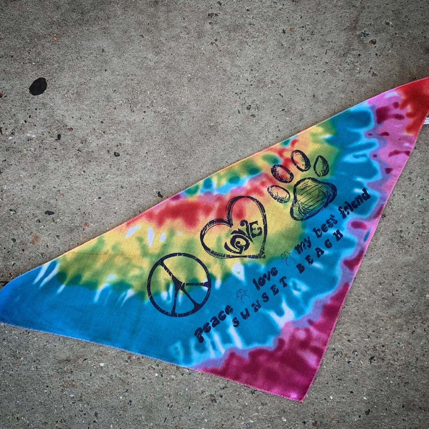 TIE-DYE DOG BANDANA