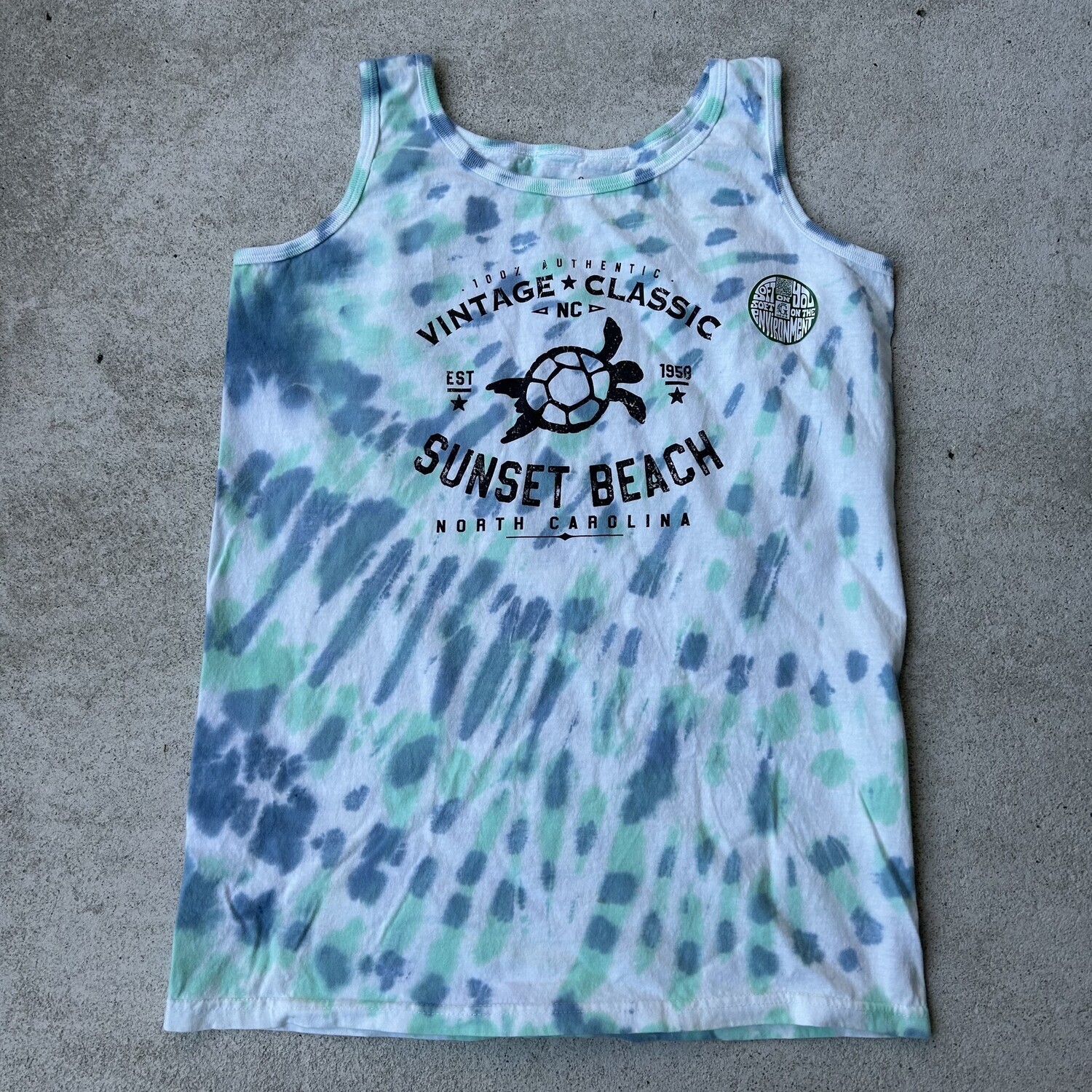 VINTAGE CLASSIC SEA TURTLE LADIES TIE-DYE TANK