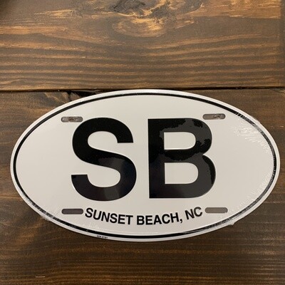 OVAL METAL SB LICENSE PLATE