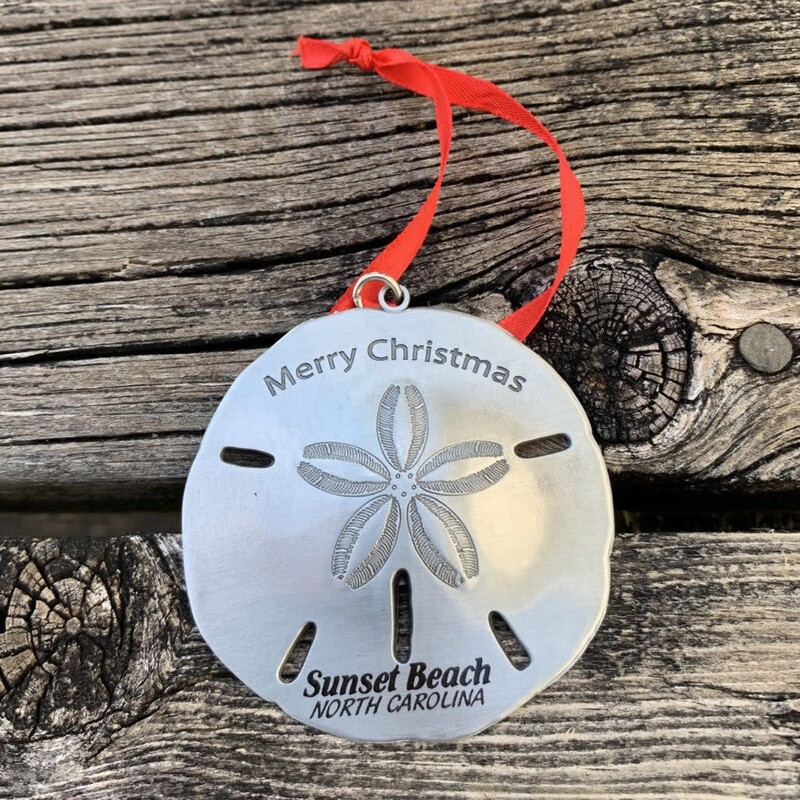 SAND DOLLAR METAL ORNAMENT (SILVER)