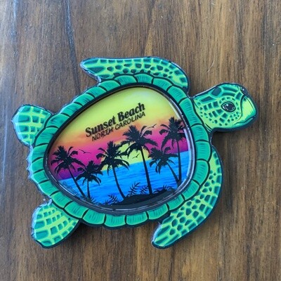 TURTLE SHAPE PALMS LAYERS MAGNET