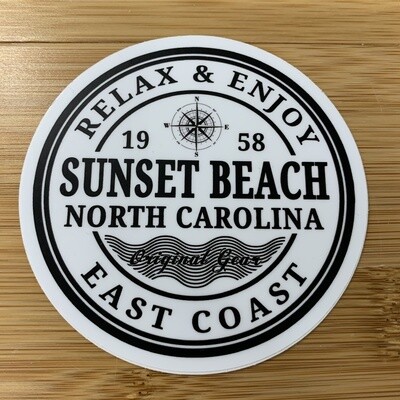 STICKER (L) COMPASS WAVES CIRCLE