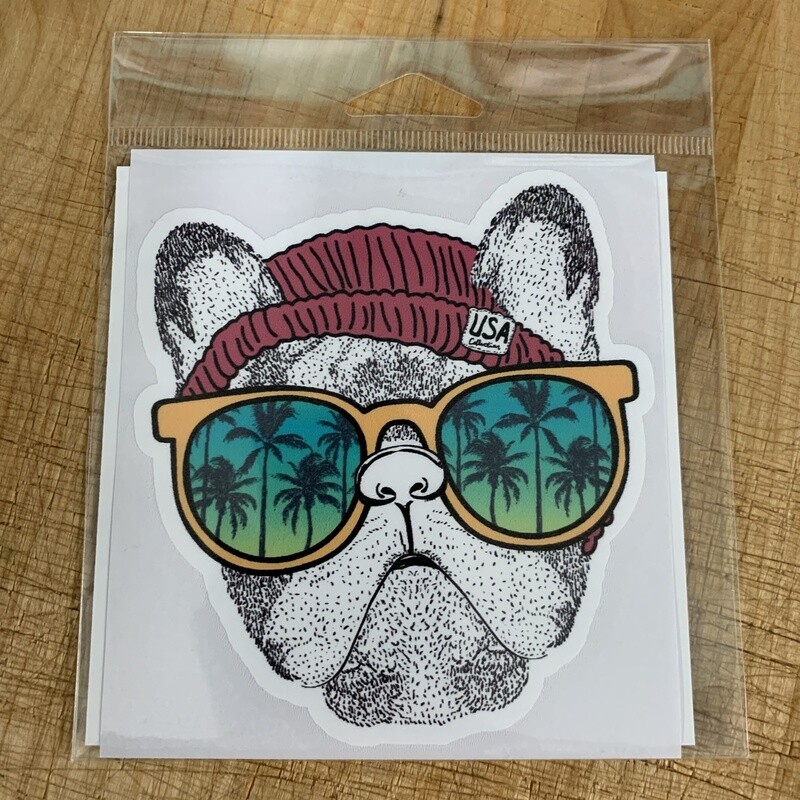 FRENCHIE SUNGLASSES STICKER (LARGE)