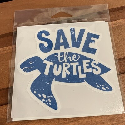 SAVE THE TURTLES STICKER (LARGE)