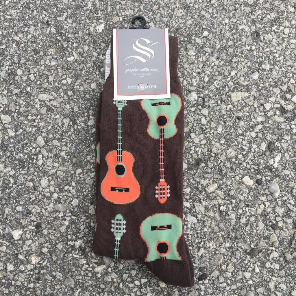 GUITARS BROWN MENS SOCK