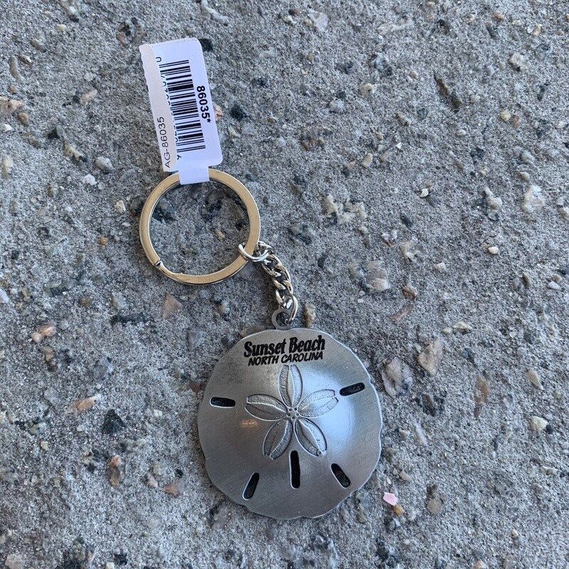 SAND DOLLAR METAL KEYCHAIN