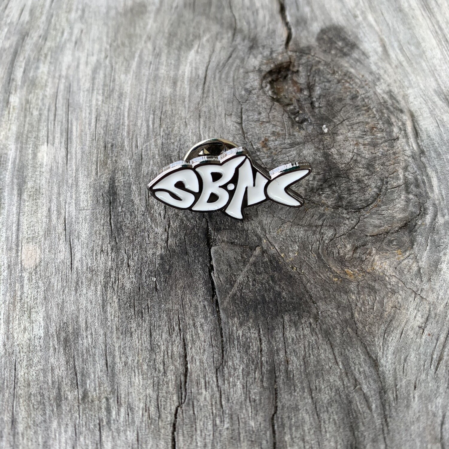 SBNC FISH WHITE LAPEL PIN