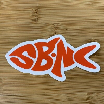 STICKER (L) SBNC FISH RED