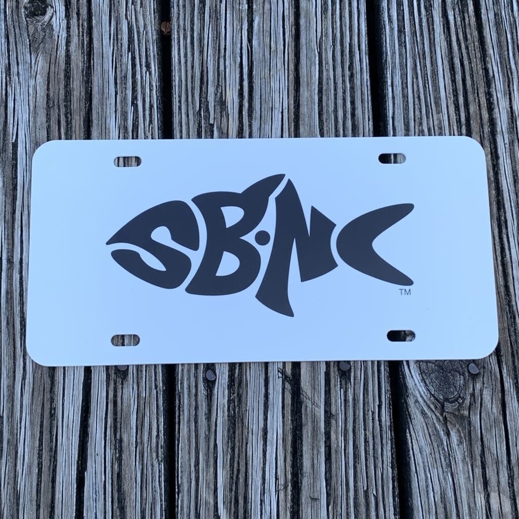 SBNC FISH LICENSE PLATE WHITE