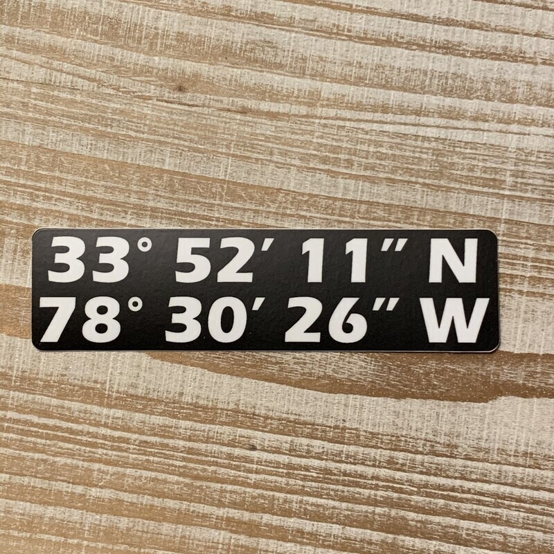 STICKER (S) STACKED LATITUDE LONGITUDE BAR