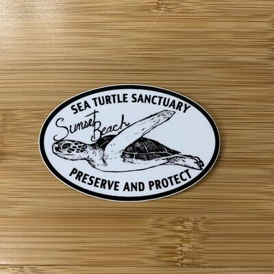 STICKER (S) TURTLE SANCTUARY OVAL