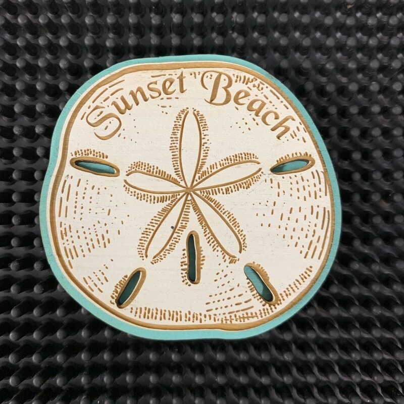 LRG SAND DOLLAR MAGNET (SEAFOAM)