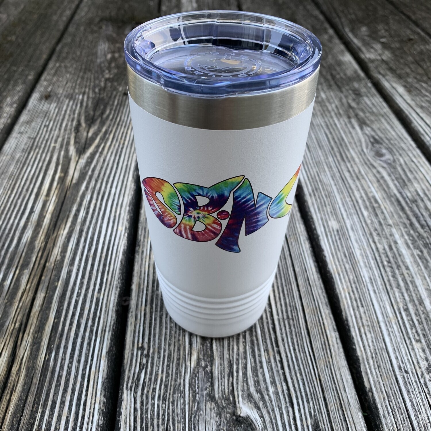SBNC FISH  20oz WHITE TUMBLER TIE-DYE RAINBOW
