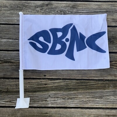 SBNC FISH CAR FLAG NAVY