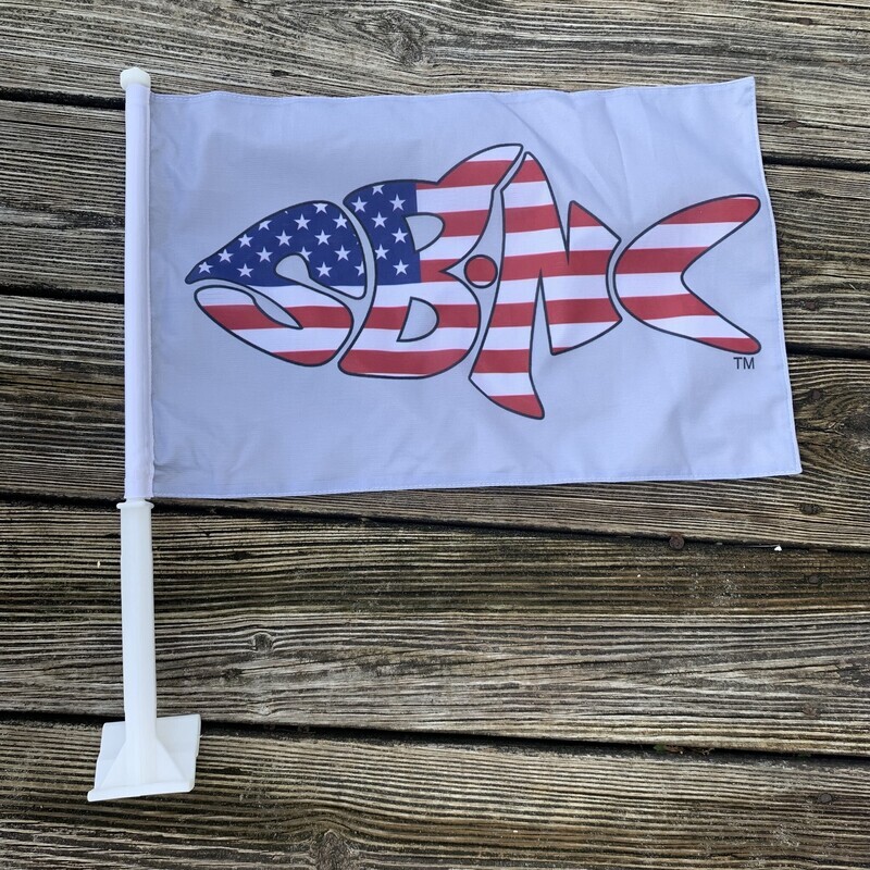 SBNC FISH CAR FLAG USA