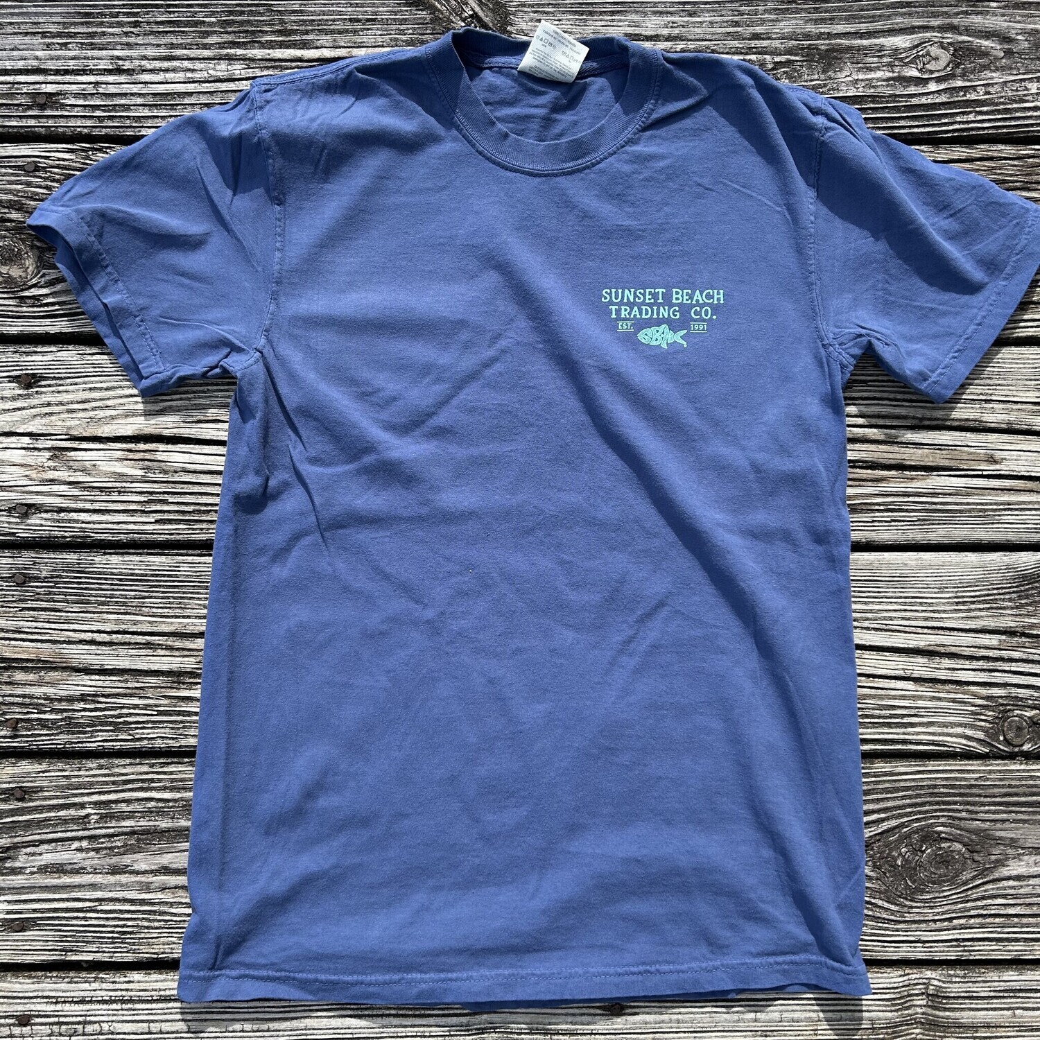 TRADING COMPANY SKETCH TEE, Color: CHINA BLUE W/MINT INK, Size: S