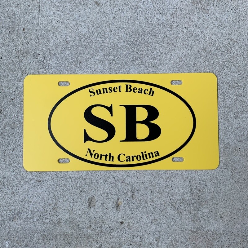 SB EURO BLACK ON YELLOW LICENSE PLATE