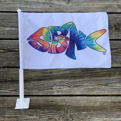 SBNC FISH CAR FLAG RAINBOW TIE-DYE