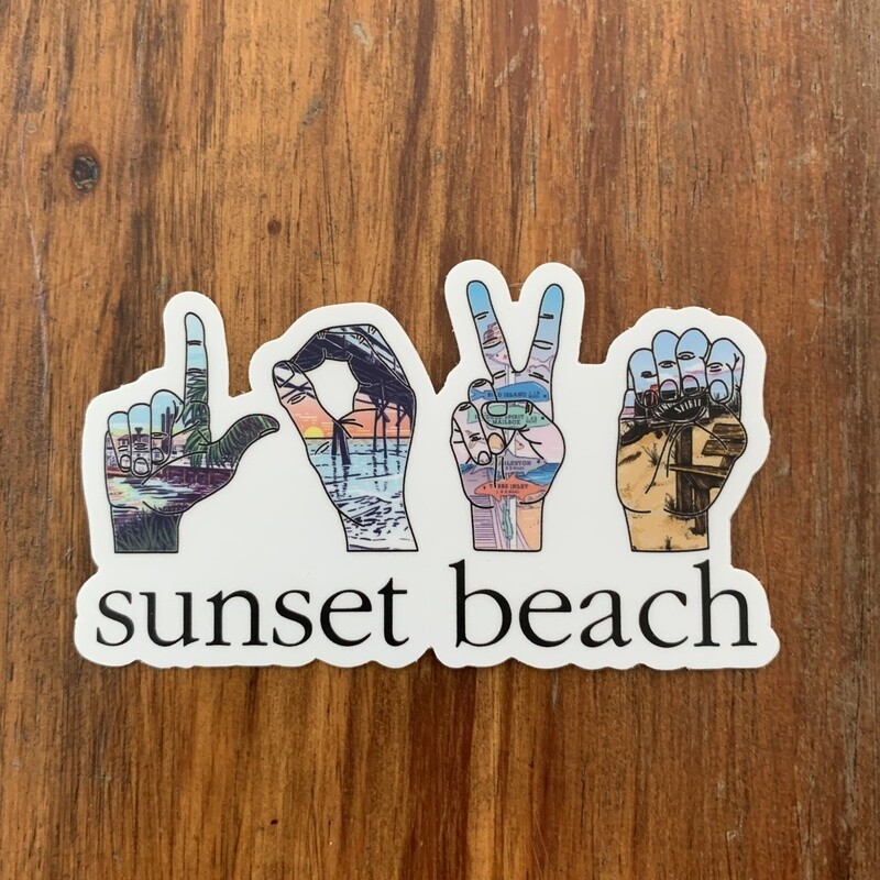 STICKER (S) ASL LOVE SUNSET BEACH