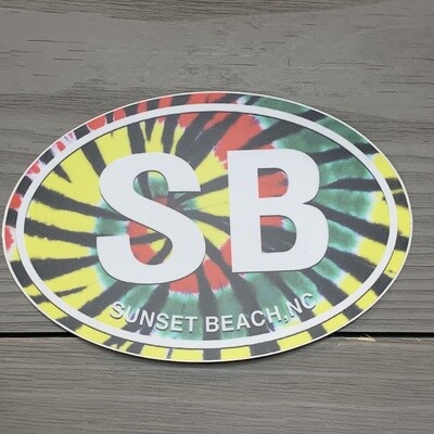 STICKER (L) SB OVAL RASTA TIE-DYE