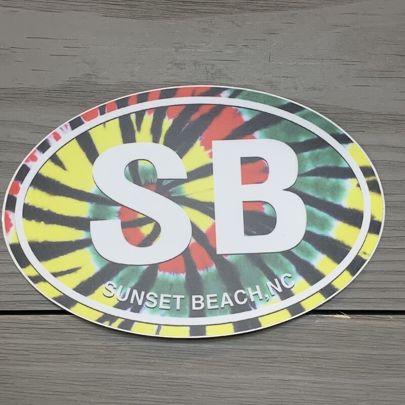STICKER (L) SB OVAL RASTA TIE-DYE