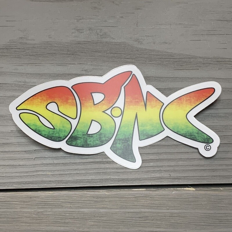 STICKER (L) SBNC FISH RASTA