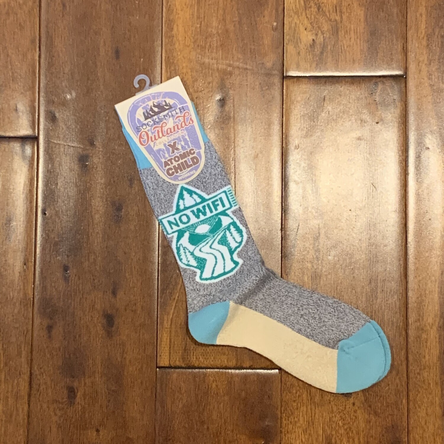 NO WIFI TALL SOCKS WOMENS LIGHT GRAY