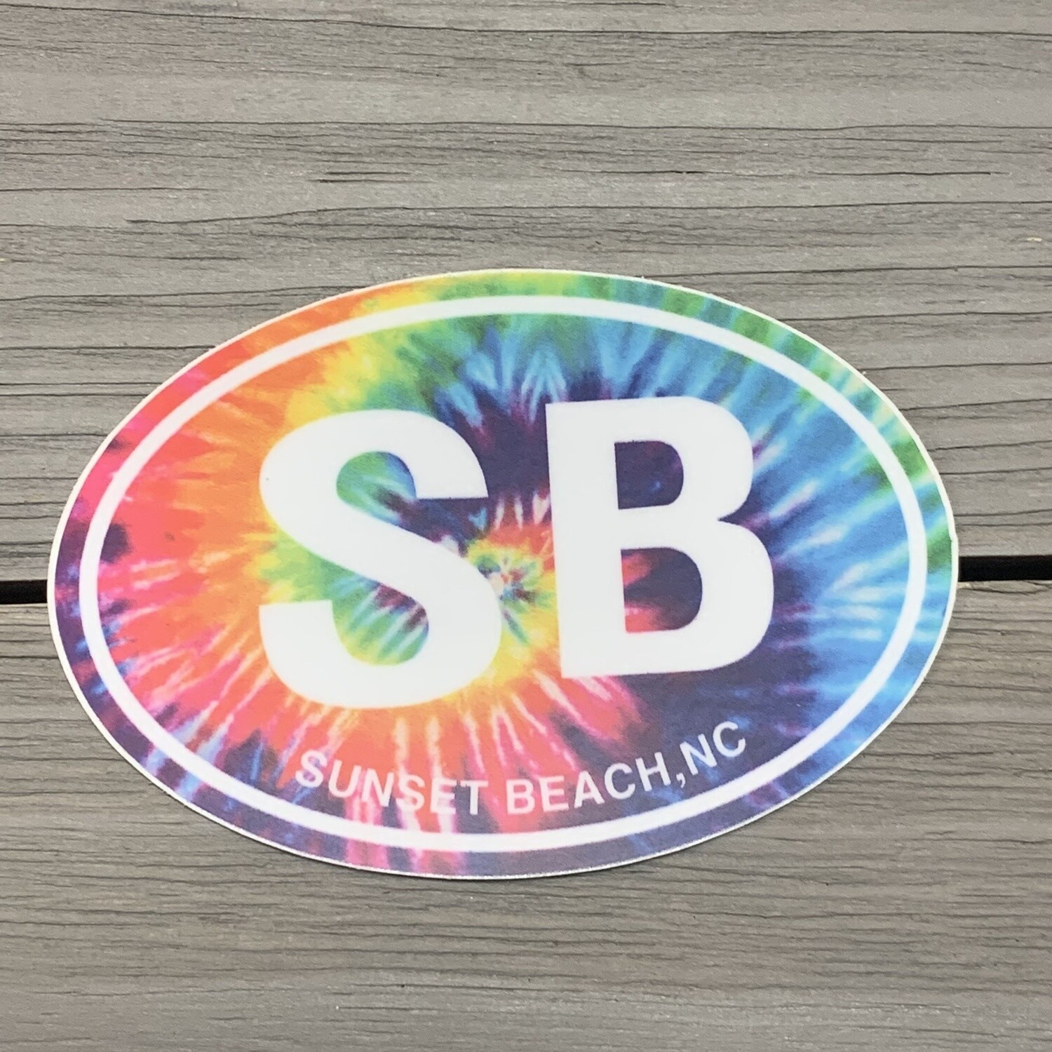 STICKER (S) SB OVAL RAINBOW TIE-DYE