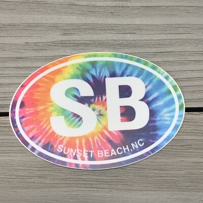 STICKER (S) SB OVAL RAINBOW TIE-DYE