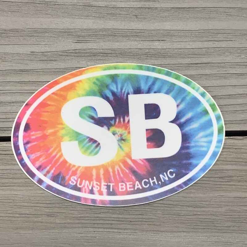 STICKER (S) SB OVAL RAINBOW TIE-DYE