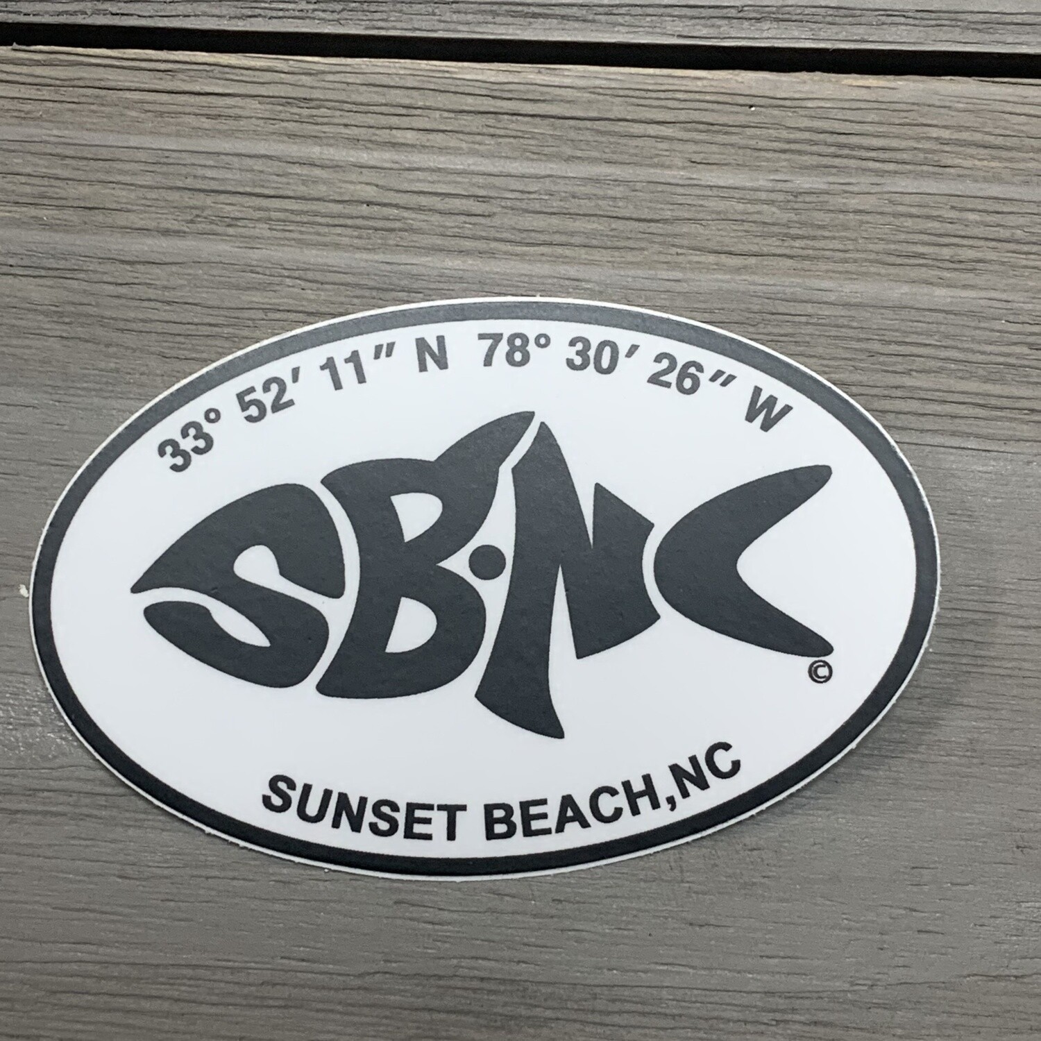 STICKER (S) SBNC FISH LAT/LONG OVAL