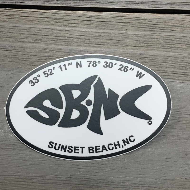 STICKER (S) SBNC FISH LAT/LONG OVAL