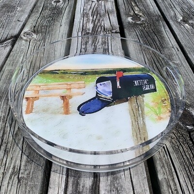 LUCITE TRAY 12&quot; KINDRED SPIRIT WATERCOLOR
