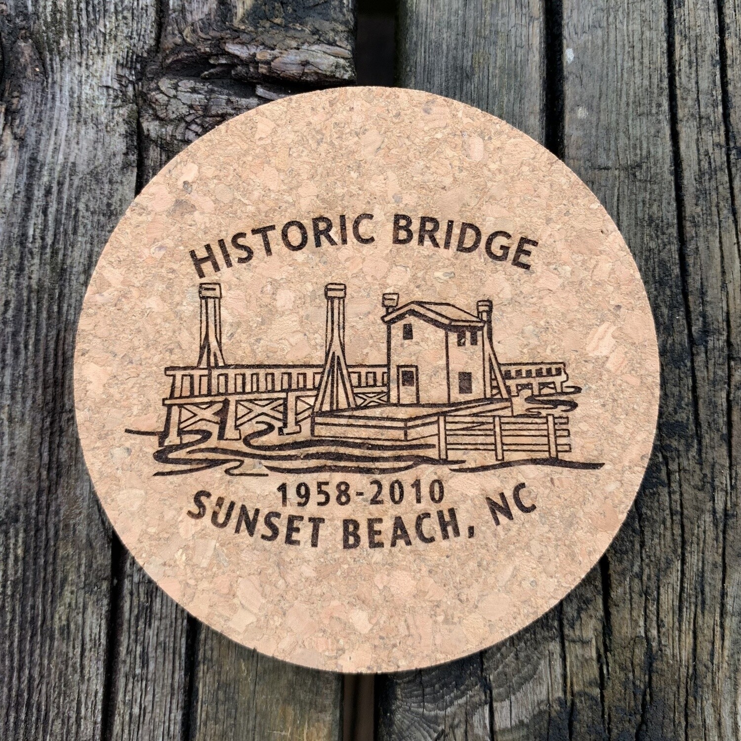 HISTORIC BRIDGE ROUND CORK COASTER